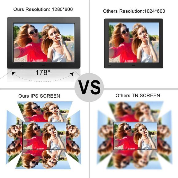 Flyamapirit Digital Picture Frame 10.1 Inch Digital Photo Frame with 1280x800 IP - Picture 7 of 9